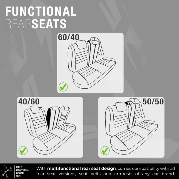 Auto Sitzbezug Set Universal Vorne und Hinten Komfortabel Komplett Set